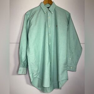 Ralph Lauren Mint Green Casual‎ Button-Down Shirt Preppy Y2K Ivy-League Size M